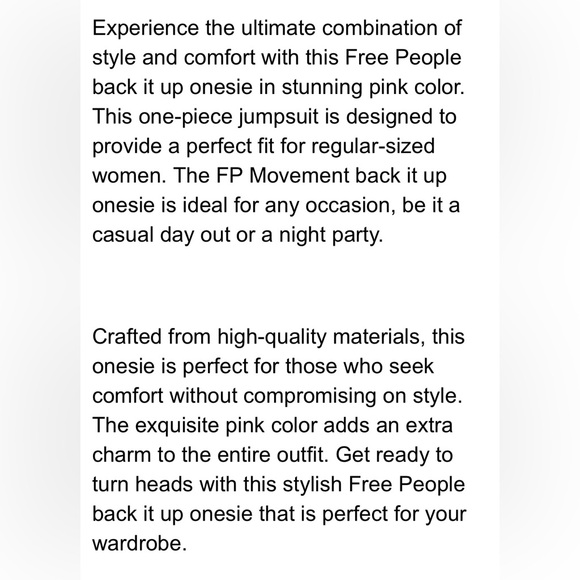 🆕 Free People Movement Back It Up onesie in pink size small - Picture 6 of 15